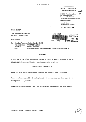 Document de brevet canadien 2913943. Modification 20161208. Image 1 de 29