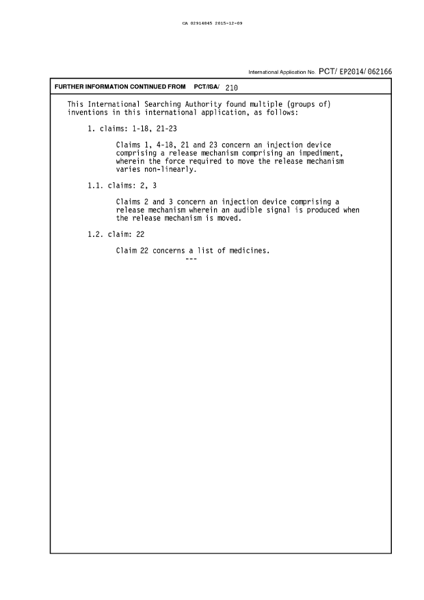 Document de brevet canadien 2914845. Rapport de recherche internationale 20151209. Image 4 de 4