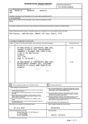 Document de brevet canadien 2917136. Rapport de recherche internationale 20151230. Image 1 de 3
