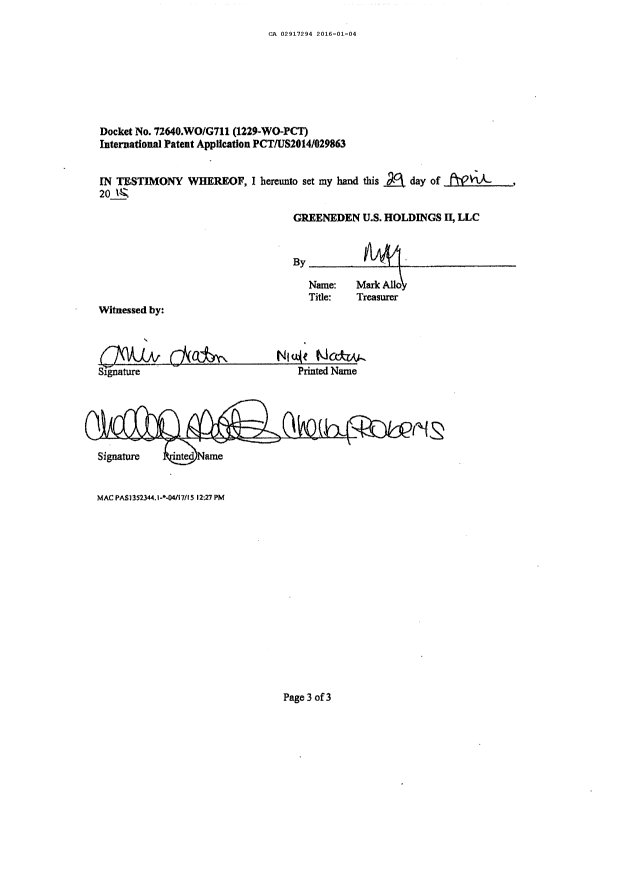 Document de brevet canadien 2917294. Demande d'entrée en phase nationale 20160104. Image 10 de 10