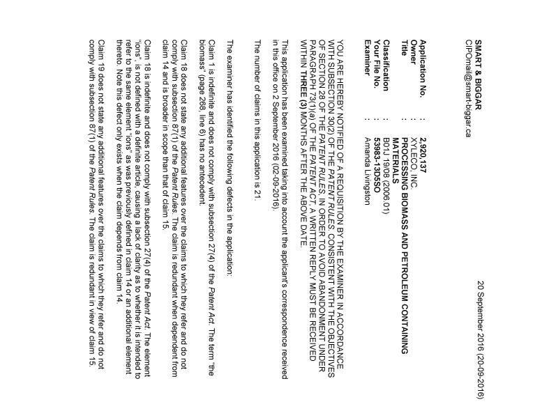 Document de brevet canadien 2920137. Poursuite-Amendment 20151220. Image 1 de 3