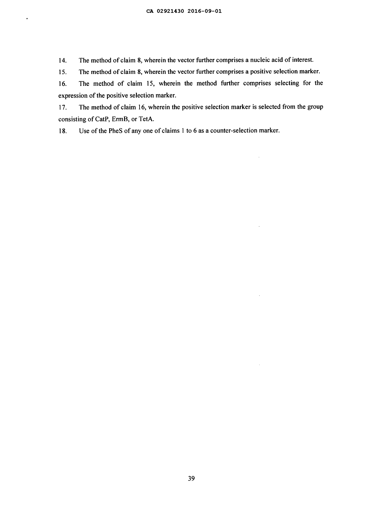 Document de brevet canadien 2921430. Poursuite-Amendment 20151201. Image 12 de 12