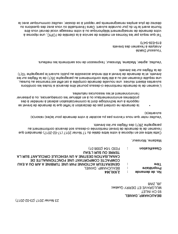 Document de brevet canadien 2930364. Poursuite-Amendment 20170223. Image 1 de 2