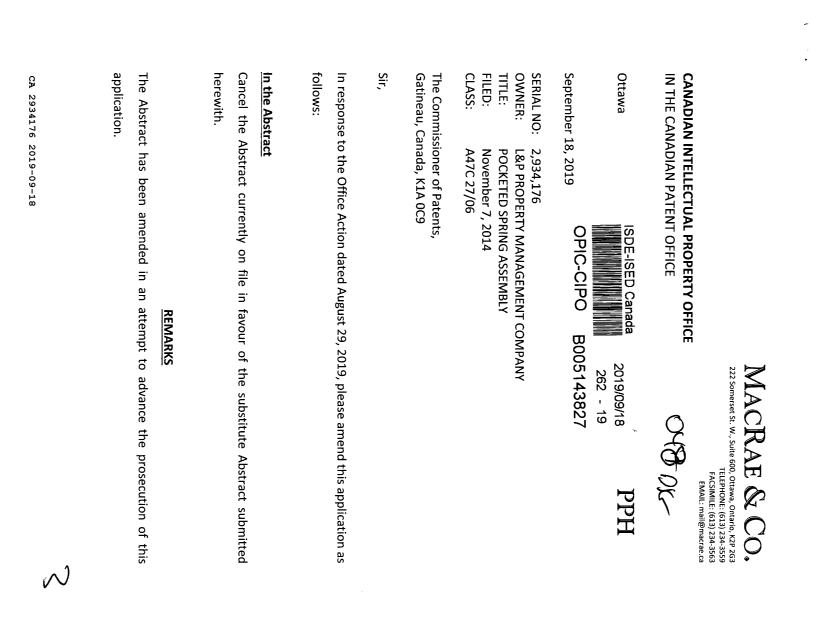 Document de brevet canadien 2934176. Modification 20190918. Image 1 de 3