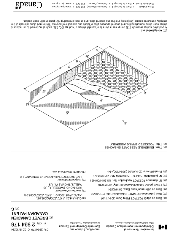 Canadian Patent Document 2934176. Cover Page 20191122. Image 1 of 1