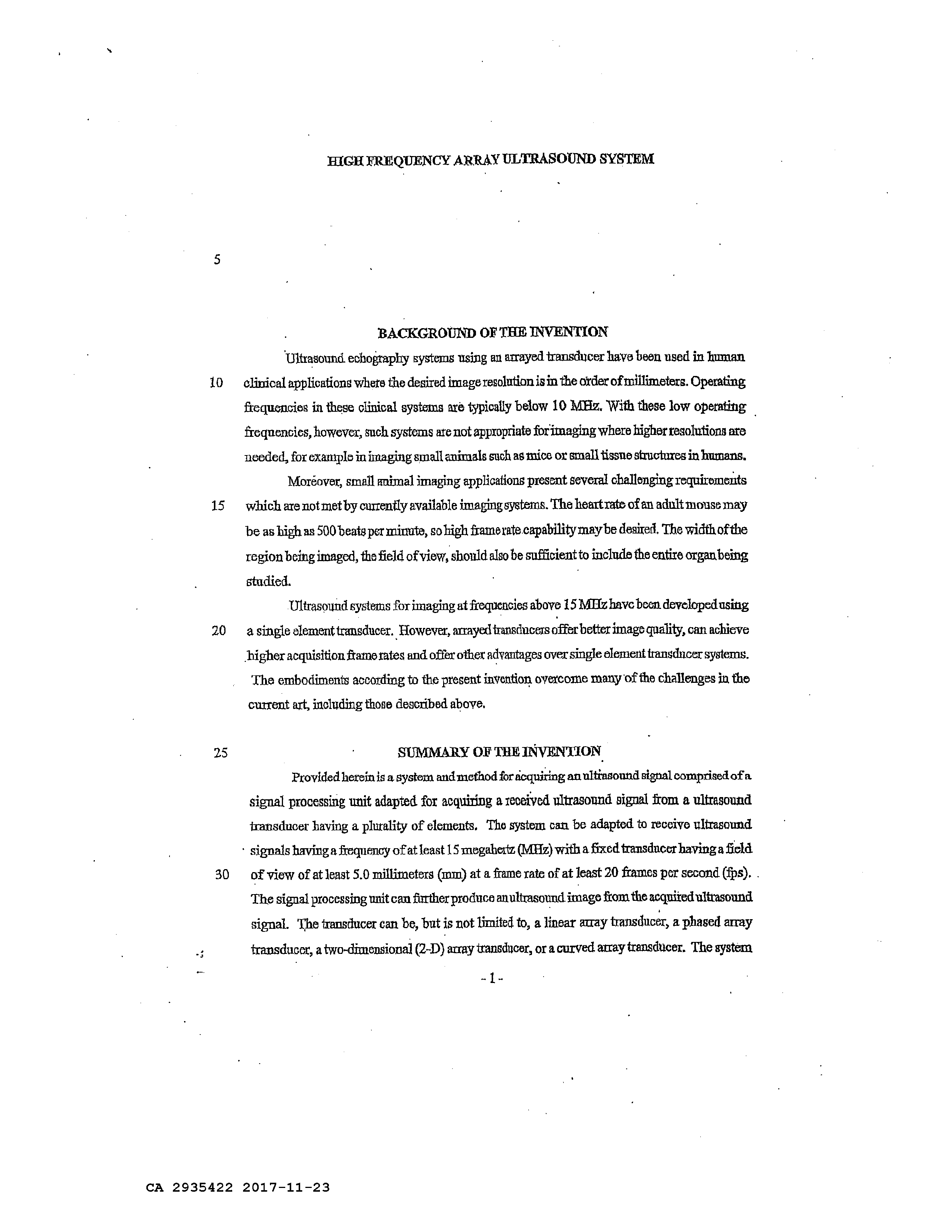 Canadian Patent Document 2935422. Description 20171123. Image 1 of 88