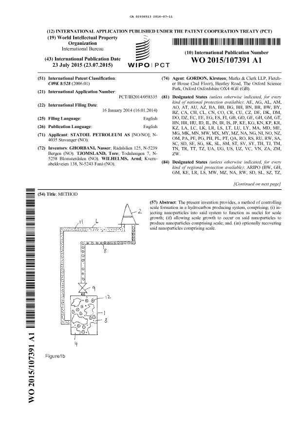 Document de brevet canadien 2936513. Abrégé 20160711. Image 1 de 2