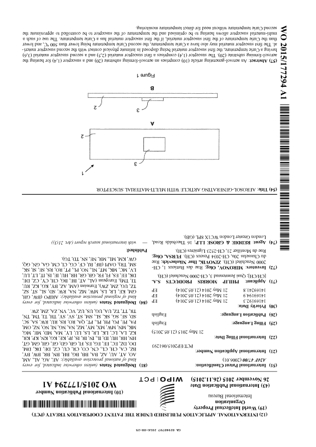 Canadian Patent Document 2940797. Abstract 20151225. Image 1 of 1
