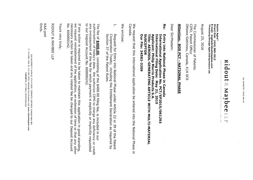 Document de brevet canadien 2940797. Demande d'entrée en phase nationale 20151225. Image 2 de 4