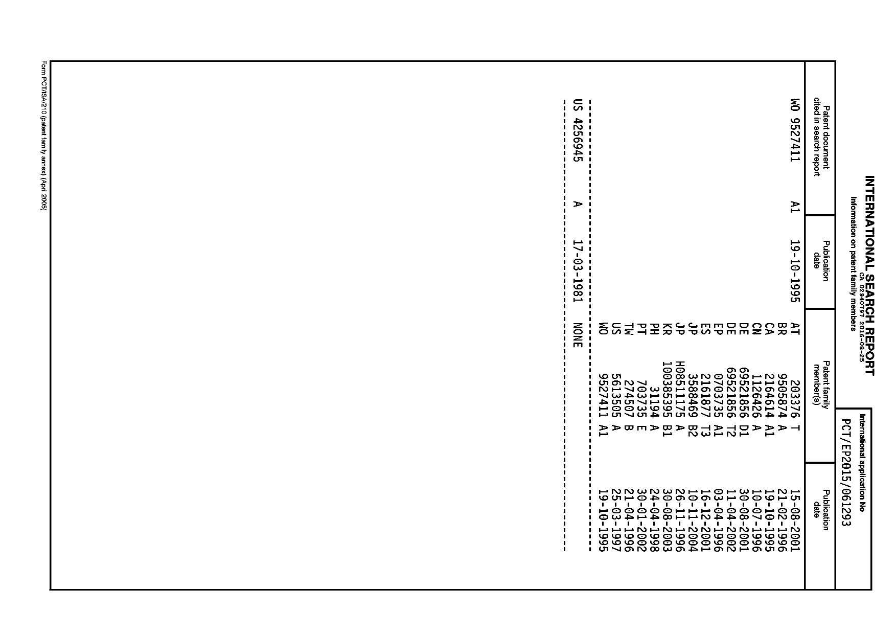 Document de brevet canadien 2940797. Rapport de recherche internationale 20151225. Image 2 de 2