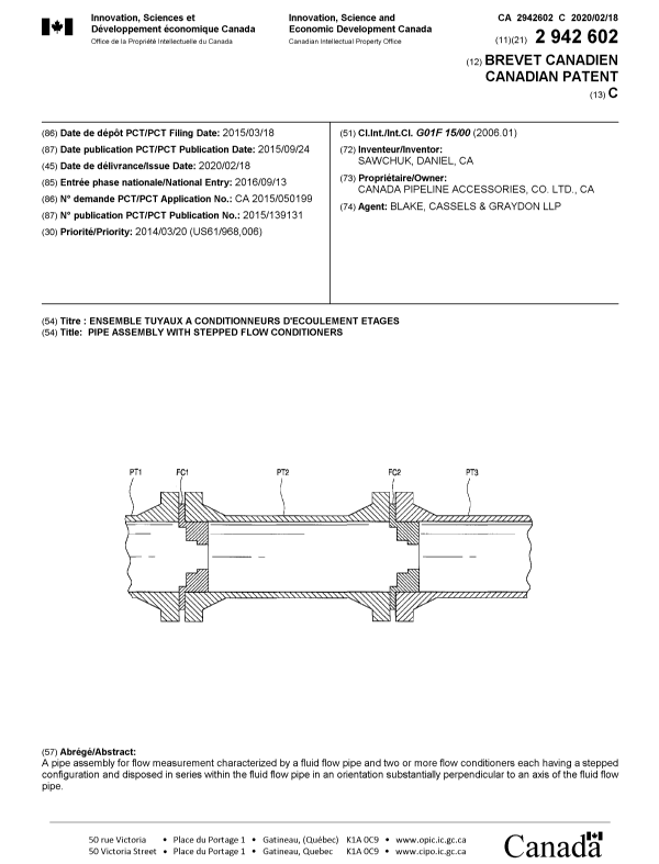 Canadian Patent Document 2942602. Cover Page 20200129. Image 1 of 1