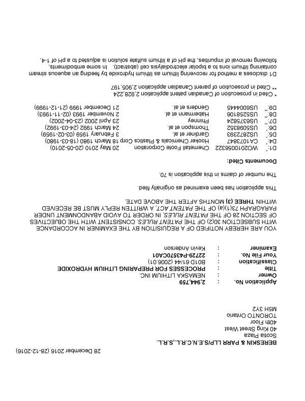 Document de brevet canadien 2944759. Poursuite-Amendment 20151228. Image 1 de 5