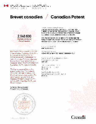 Document de brevet canadien 2948600. Certificat électronique d'octroi 20221129. Image 1 de 1