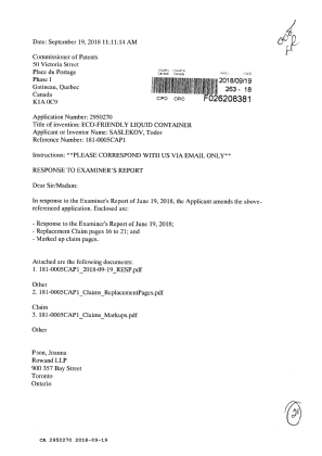 Canadian Patent Document 2950270. Amendment 20180919. Image 1 of 21