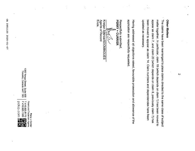 Canadian Patent Document 2951120. Amendment 20200107. Image 2 of 8