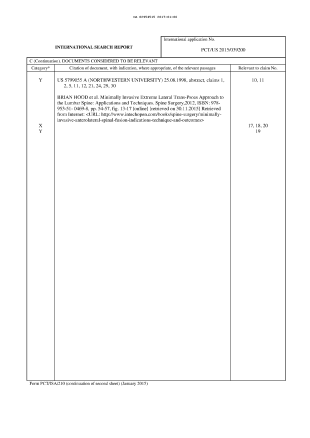 Document de brevet canadien 2954515. Rapport de recherche internationale 20170106. Image 2 de 11