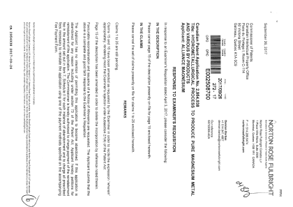 Document de brevet canadien 2954938. Poursuite-Amendment 20161226. Image 1 de 6