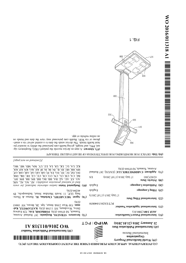 Canadian Patent Document 2958282. Abstract 20170216. Image 1 of 2
