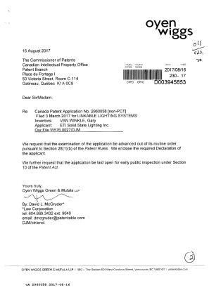 Document de brevet canadien 2960058. Demande d'anticipation de la mise à la disposition 20170816. Image 1 de 1