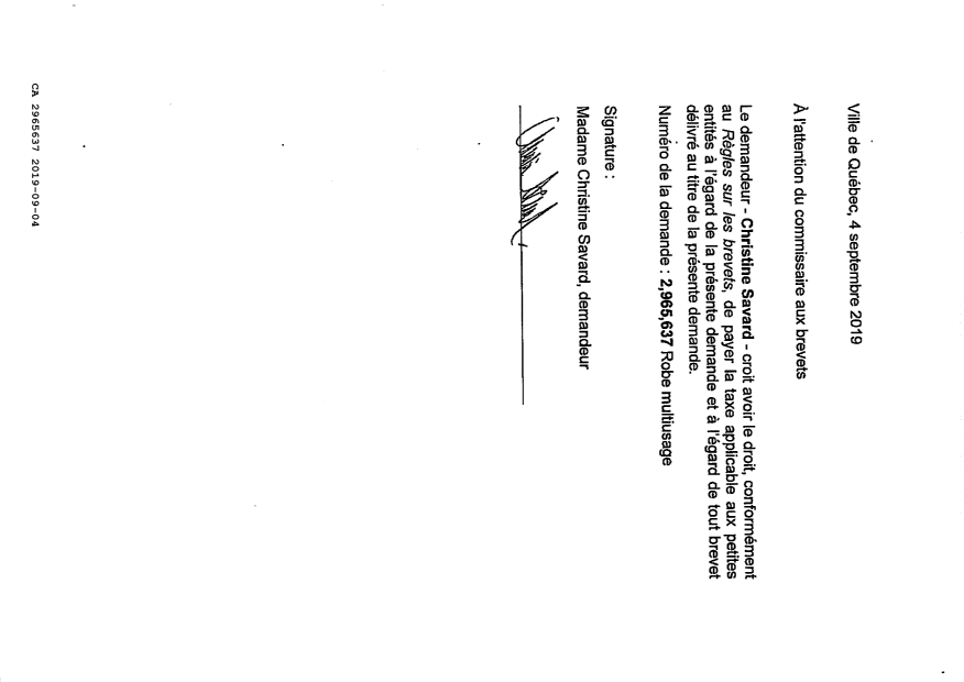 Document de brevet canadien 2965637. Déclaration de petite entité 20190904. Image 2 de 2