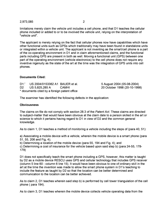 Document de brevet canadien 2973085. Demande d'examen 20210426. Image 2 de 5