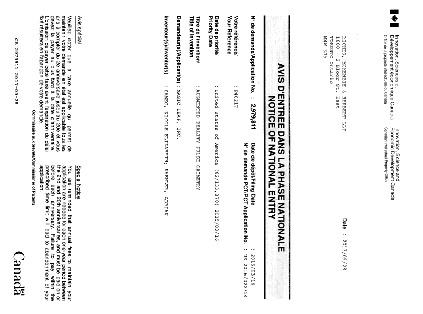 Document de brevet canadien 2979811. Rapport d'examen préliminaire international 20170928. Image 1 de 2