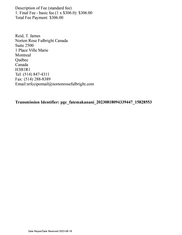 Canadian Patent Document 2984520. Final Fee 20230818. Image 3 of 5