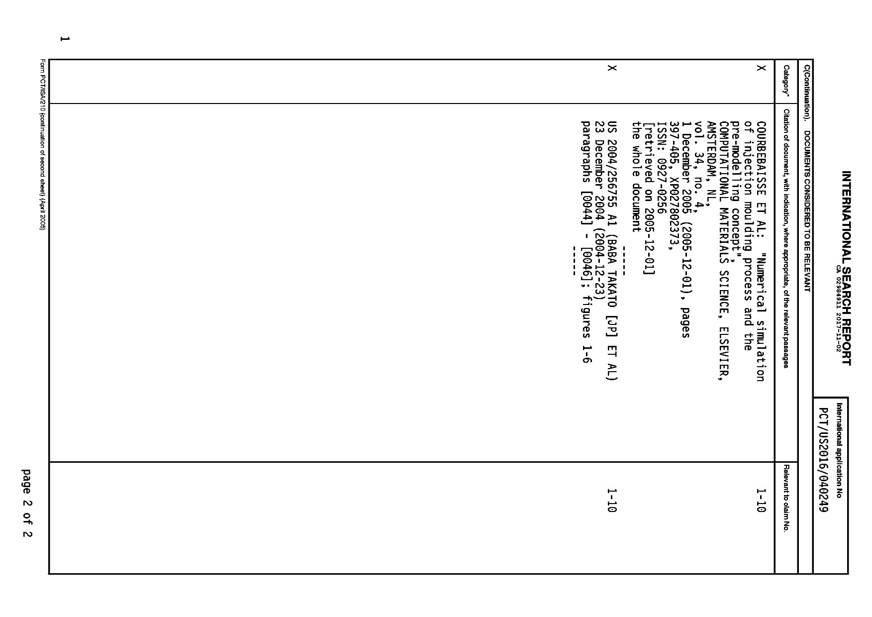 Document de brevet canadien 2984911. Rapport de recherche internationale 20161202. Image 2 de 3