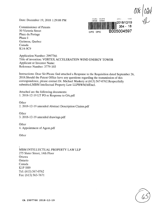 Document de brevet canadien 2997766. Modification 20181219. Image 1 de 64