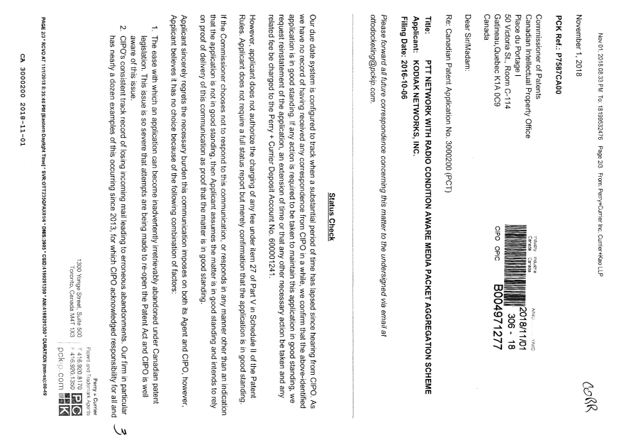 Document de brevet canadien 3000200. Correspondance reliée au PCT 20181101. Image 1 de 3