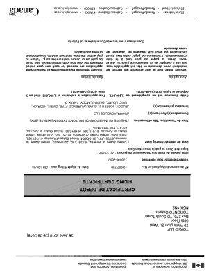 Canadian Patent Document 3007788. Divisional - Filing Certificate 20180628. Image 1 of 1