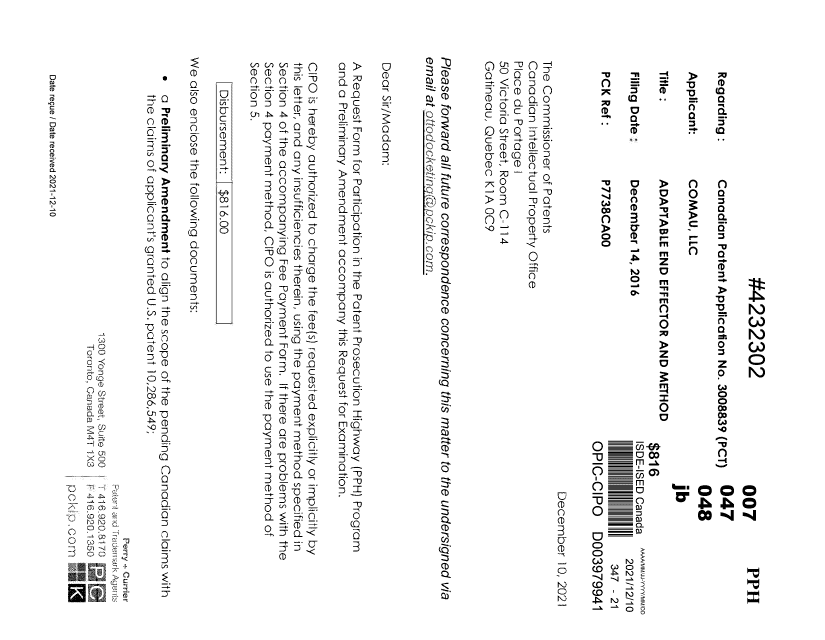 Document de brevet canadien 3008839. Modification 20211210. Image 1 de 57