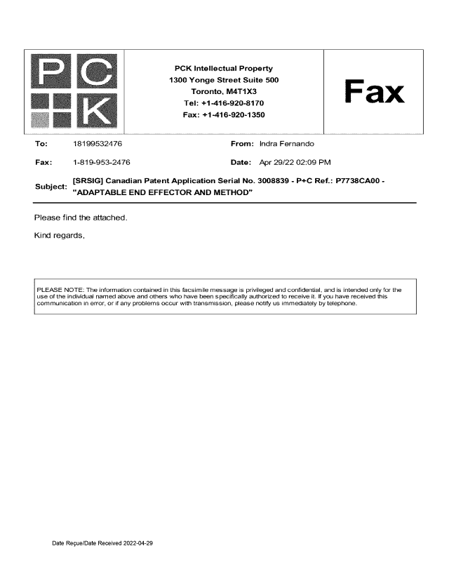 Document de brevet canadien 3008839. Modification 20220429. Image 13 de 13
