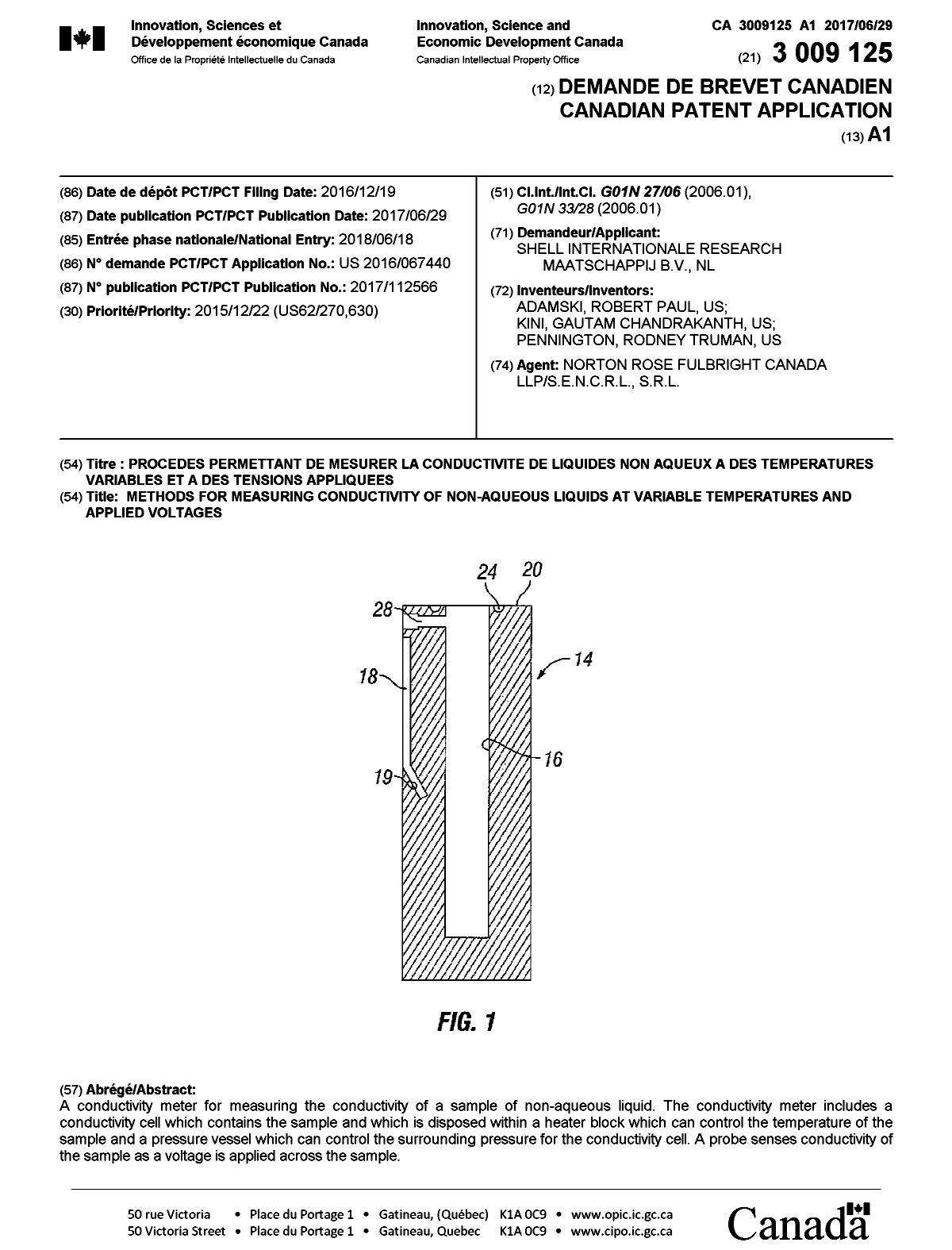 Document de brevet canadien 3009125. Page couverture 20180711. Image 1 de 1