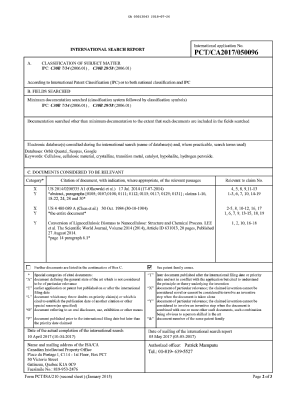 Document de brevet canadien 3013043. Rapport de recherche internationale 20171226. Image 1 de 2