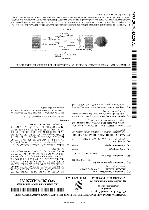 Canadian Patent Document 3014774. Abstract 20180815. Image 1 of 1
