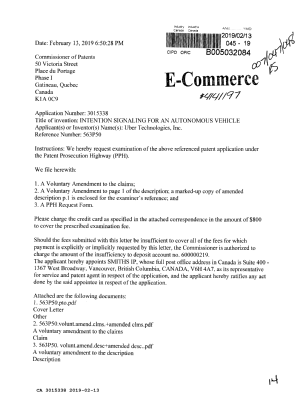 Document de brevet canadien 3015338. Requête ATDB (PPH) 20190213. Image 1 de 14