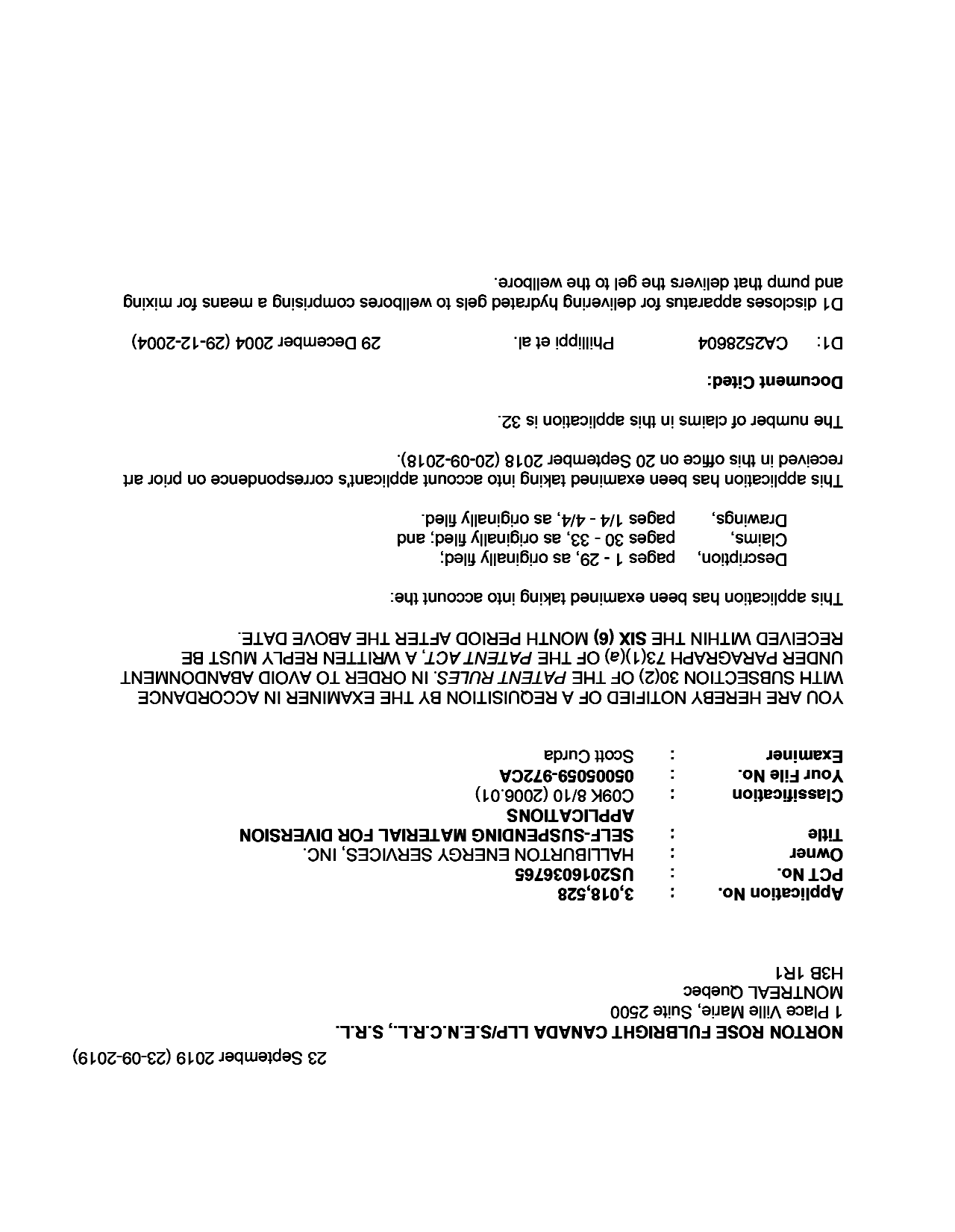 Document de brevet canadien 3018528. Demande d'examen 20181223. Image 1 de 3
