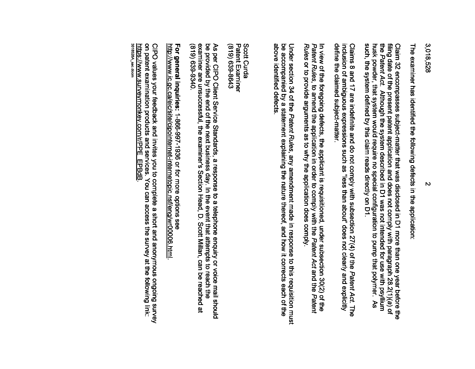 Document de brevet canadien 3018528. Demande d'examen 20181223. Image 2 de 3