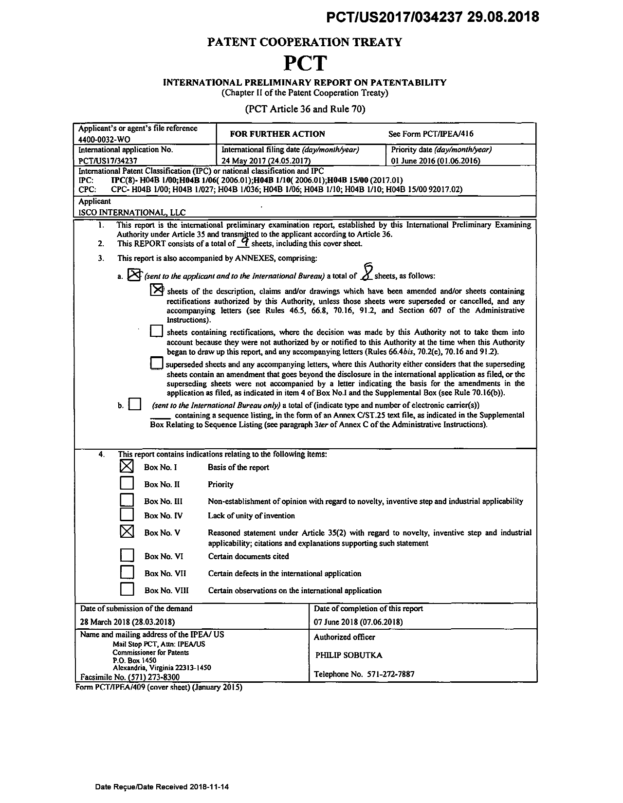 Document de brevet canadien 3024175. Rapport d'examen préliminaire international 20181114. Image 1 de 17