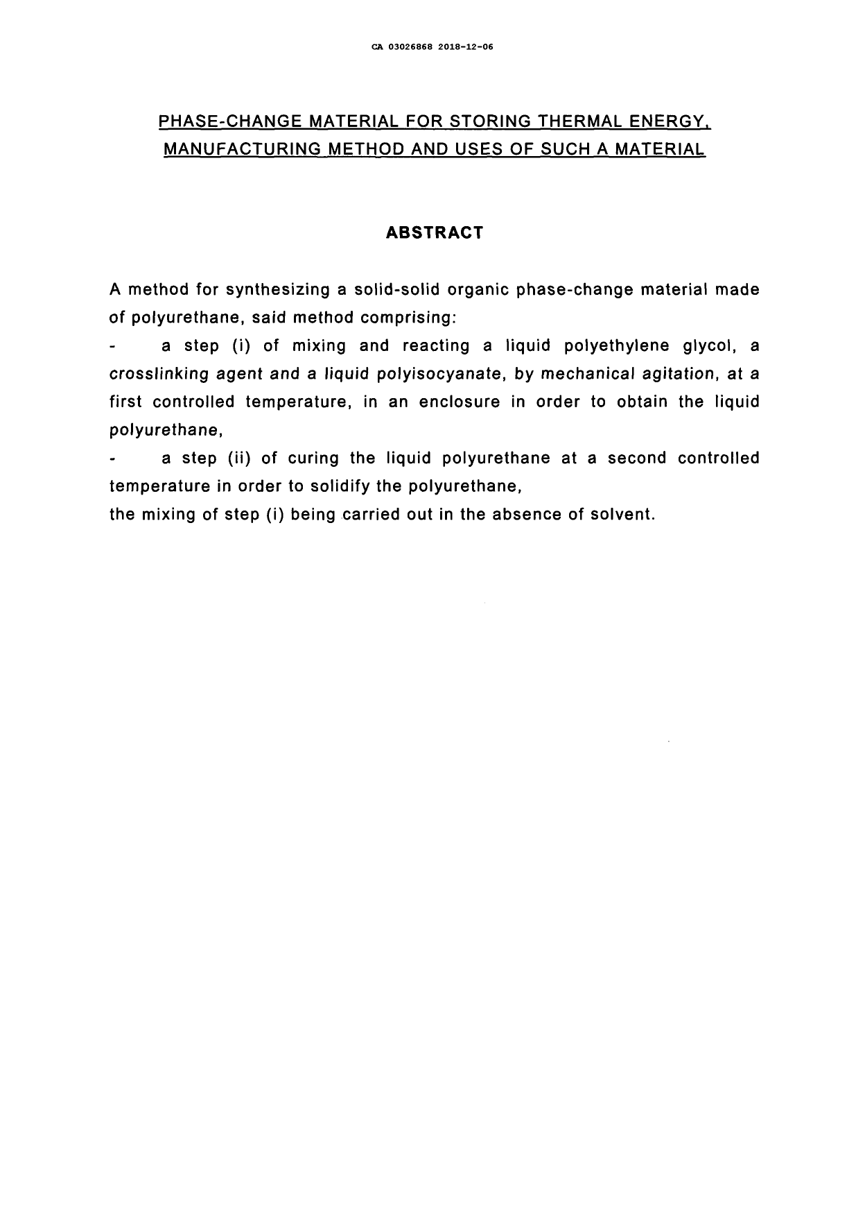 Document de brevet canadien 3026868. Abrégé 20181206. Image 1 de 1