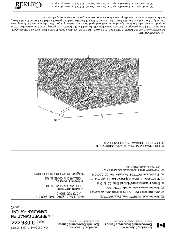 Canadian Patent Document 3028444. Cover Page 20210430. Image 1 of 1