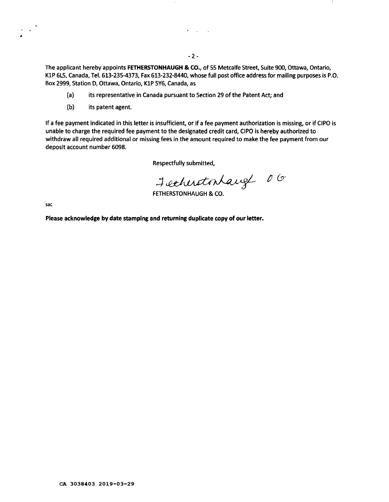 Canadian Patent Document 3038403. Amendment 20190329. Image 2 of 2