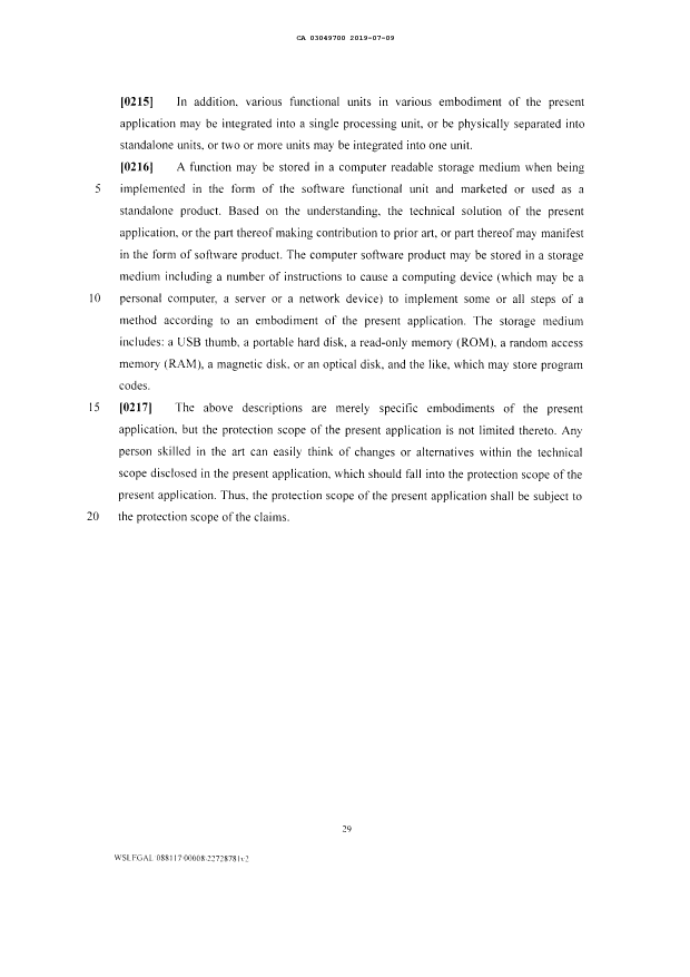 Canadian Patent Document 3049700. Description 20190709. Image 29 of 29
