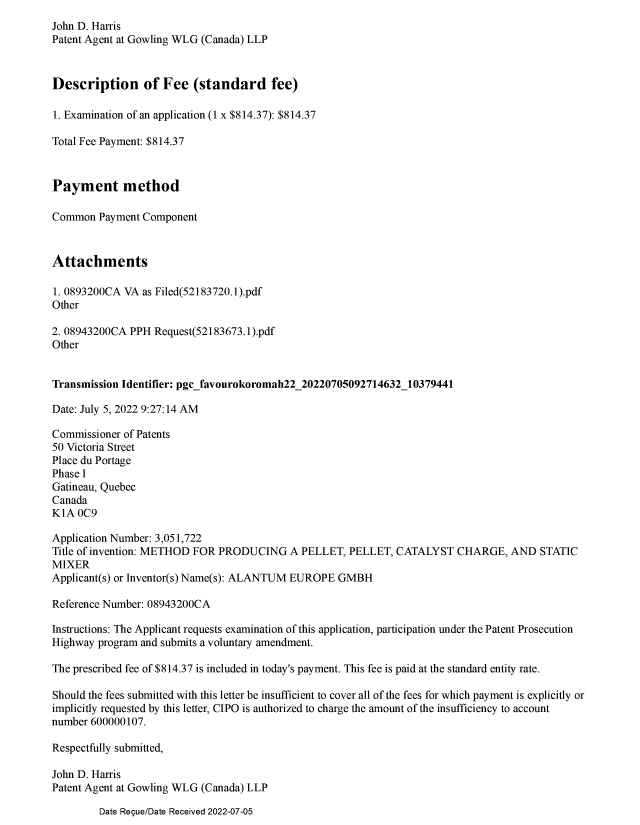 Document de brevet canadien 3051722. Modification 20220705. Image 2 de 19