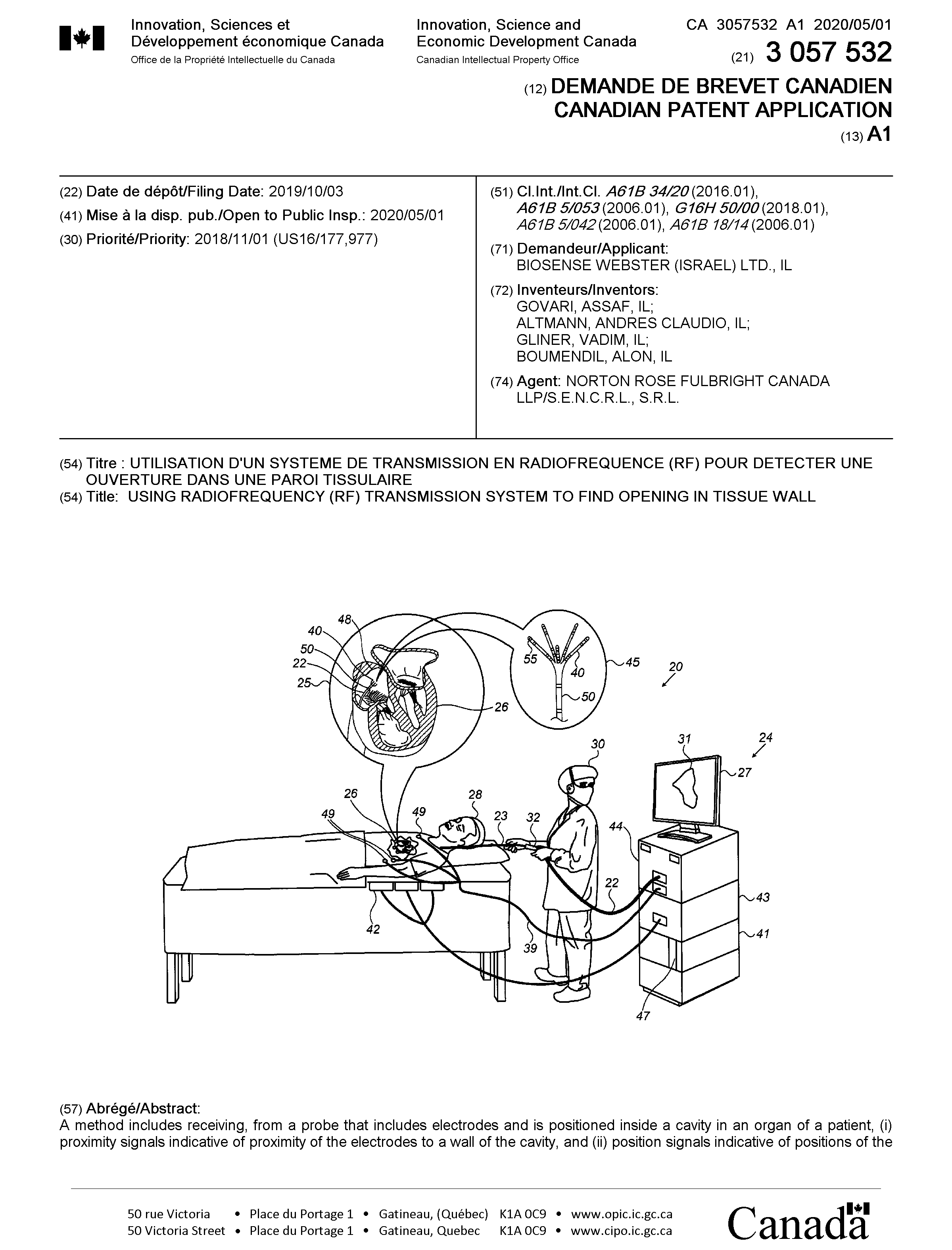 Canadian Patent Document 3057532. Cover Page 20200323. Image 1 of 2
