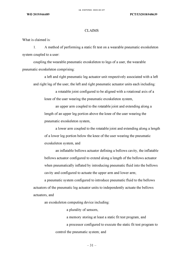 Document de brevet canadien 3072504. Revendications 20200207. Image 1 de 7