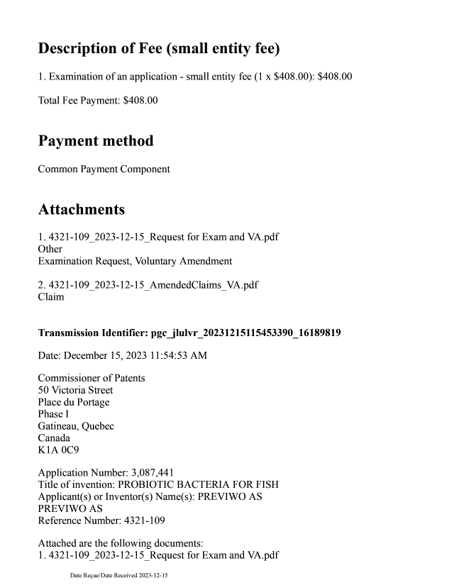 Document de brevet canadien 3087441. Modification 20231215. Image 2 de 10
