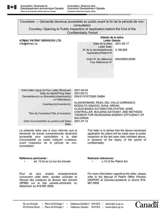 Document de brevet canadien 3108929. Lettre du bureau 20210517. Image 1 de 2
