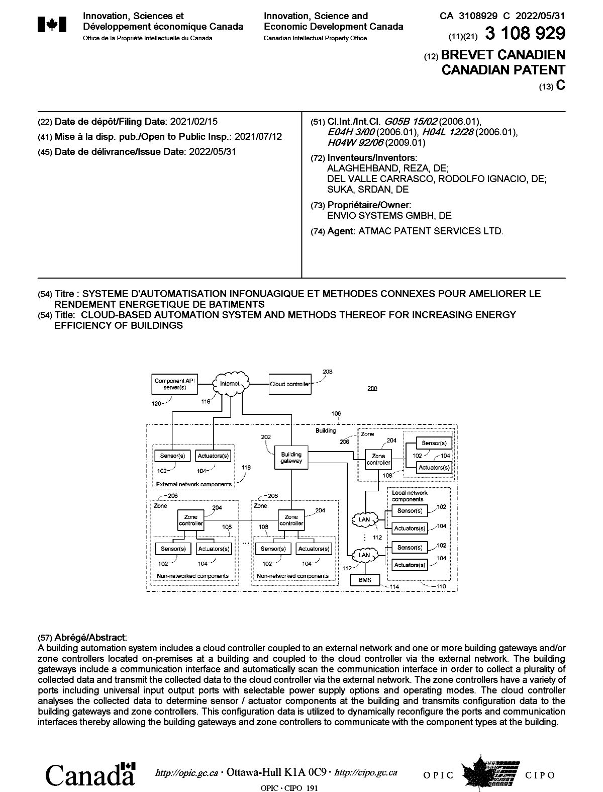 Canadian Patent Document 3108929. Cover Page 20220506. Image 1 of 1